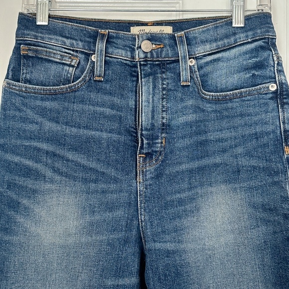 Madewell The MomJean Mom Jeans Size 25 Ripped Knee Straight Ankle - Picture 5 of 7